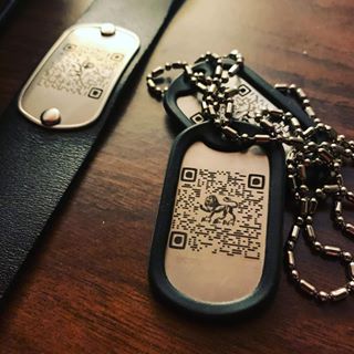 Custom Laser Engraved Dog Tags with QR Code