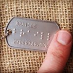 Finger reading Braille Dog Tag (Instagram)