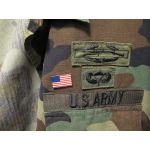American Flag Lapel Pin on Army BDU Jacket