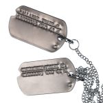 WW2 Curbchain with J-Hooks on replica WWII Notched Army Dogtags