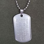 Pinch Bail Clasp connecting dogtag to ballchain necklace