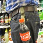 Quick Release Bottle Carrier coca-cola on belt