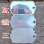 Mil-Spec SemiGloss Dog Tag compared with Matte and Shiny Dogtags