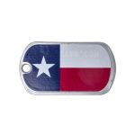 Personalized Custom Dog Tags with Texas Flag sticker on back
