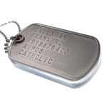 Dog Tag PillBox closed, with modern Army info on tag