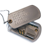 Dogtag Pillbox with p-38 can opener and rank decal