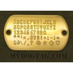 Brass Flushmount Tag embossed with all available characters