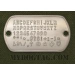 Steel Flushmount Tag embossed with all available characters