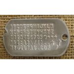 Notched Dog Tag embossed with all available characters