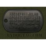 Black Dog Tag embossed with all available characters