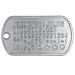 Mil-Spec Matte Dog Tag with all characters