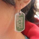 Mini Matte Dog Tag as Army Girlfriend earrings