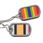 Army Service Tag Sticker with Iraq War ICM Service ribbon sticker on back of Dogtag