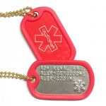 Star of Life Tag Sticker on back of Medical Caduceus Dogtag