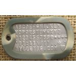 Army Camo Dog Tag Silencer on Mil-Spec matte dogtag