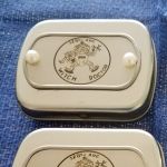 Mini Hinged Tin Box with Witch Doctor 128th AHC custom engraved Dog Tag riveted to Tin
