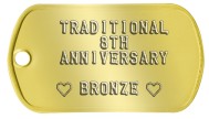 8th Anniversary Bronze Spouse Dog Tags - TRADITIONAL 8TH ANNIVERSARY  ♡ BRONZE ♡   