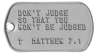 Bible Verse Dog Tags DON'T JUDGE SO THAT YOU WON'T BE JUDGED  ✝  MATTHEW 7.1