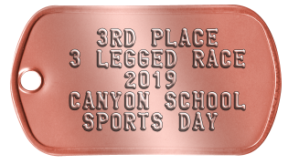 Bronze Medal    3RD PLACE  3 LEGGED RACE      2010  CANYON SCHOOL   SPORTS DAY