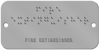 'Fire Extinguisher' Braille Sign Braille Sign - ⠋⠊⠗⠑ ⠑⠭⠞⠊⠝⠛⠥⠊⠎⠓⠑⠗  FIRE EXTINGUISHER    
