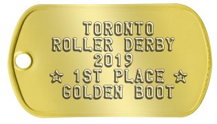 Gold Medal Medallion     TORONTO  ROLLER DERBY      2023  ☆ 1ST PLACE ☆   GOLDEN BOOT