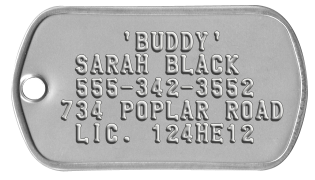 Rivet Collar Dogtags   MY NAME IS    