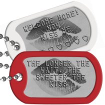 Kiss Me Long Distance Relationship Dog Tags - THE LONGER THE WAIT, THE SWEETER THE KISS    