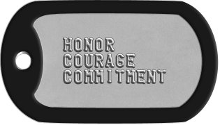 Navy Motto Dog Tags    HONOR   COURAGE   COMMITMENT 