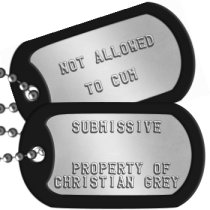 Sexual Slave Dogtags Fetish & Kink Dog Tags - SUBMISSIVE   PROPERTY OF CHRISTIAN GREY   