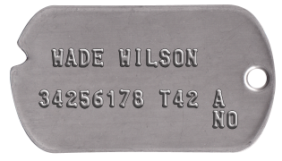 Wade Wilson Classic Dogtag Set   WADE WILSON  34256178 T42 A              NO