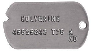 Wolverine Classic Dogtag Set    WOLVERINE  45825243 T78 A              NO