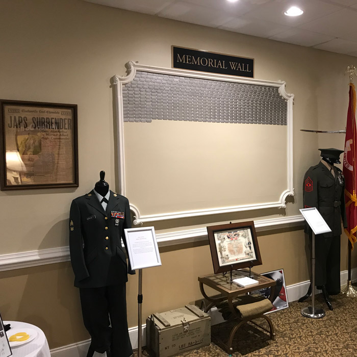 Dog Tag memorial wall at Sykes Funeral Home