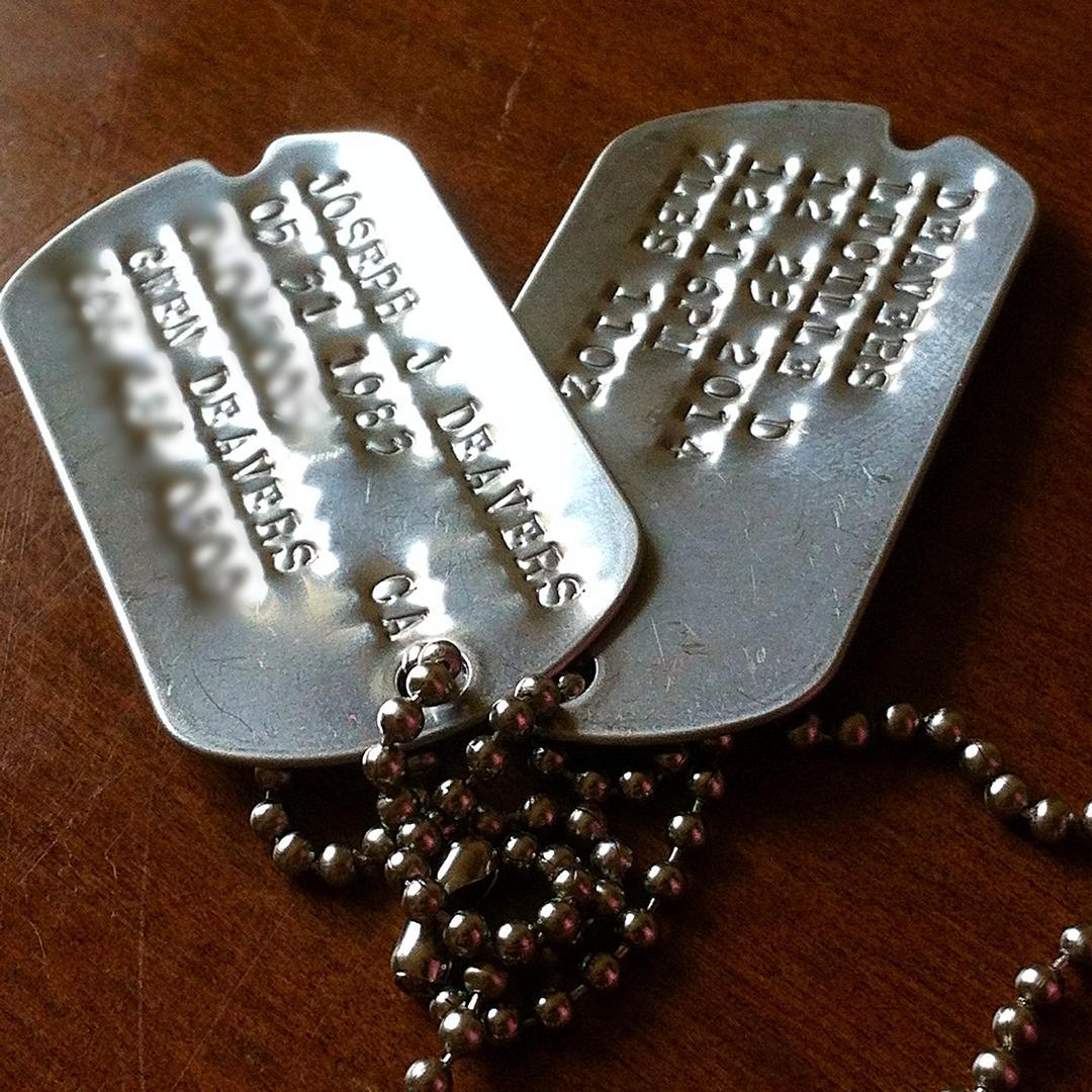 Dog Tags Genuine Military Issue Stainless Steel Personalized