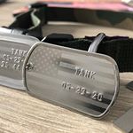 USA Flag Dog Tag with dog's name (Instagram)