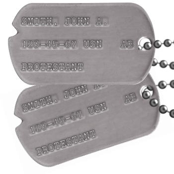 Replacement Vietnam War Navy Dog Tags 1959-1967