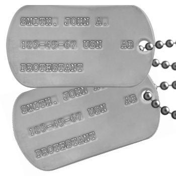 Navy Dog Tags 1967 1972 Vietnam War Era