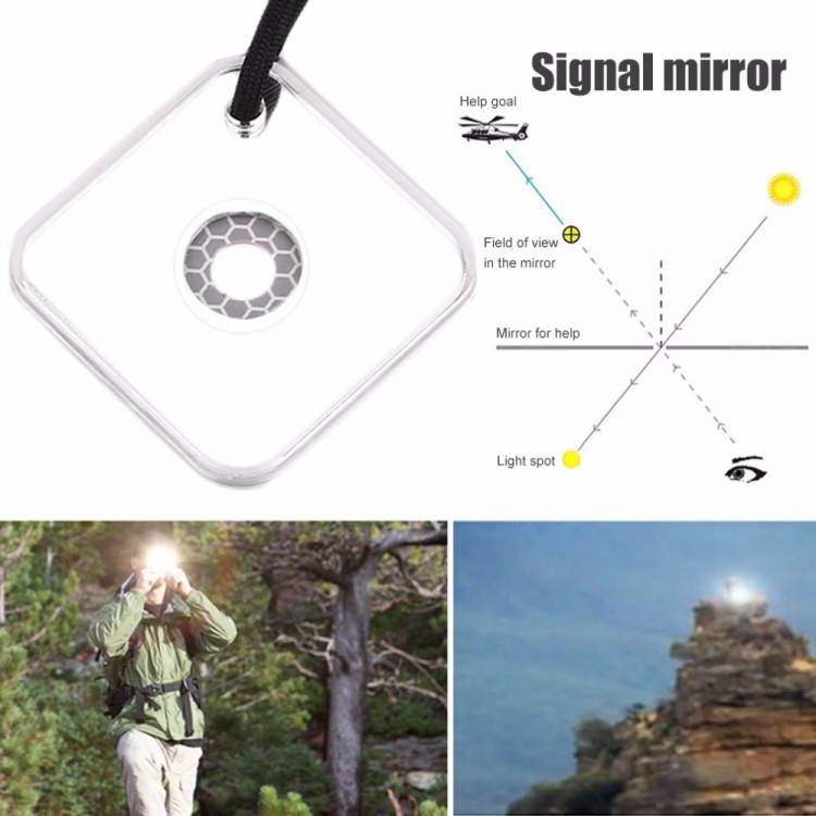 Signal Mirror Small Mirror For Outdoor Camping Survival Hiking Emergency  Signaling Mirror 