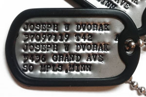 Photo of Replica 1942 US Army Dog Tags Made by MyDogtag.com