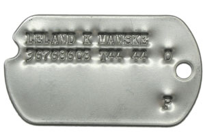 Photo of Replica Army Dog Tags WWII 1943-44 Made by MyDogtag.com Photo of Replica Army Dog Tags WWII 1943-44 Made by MyDogtag.com