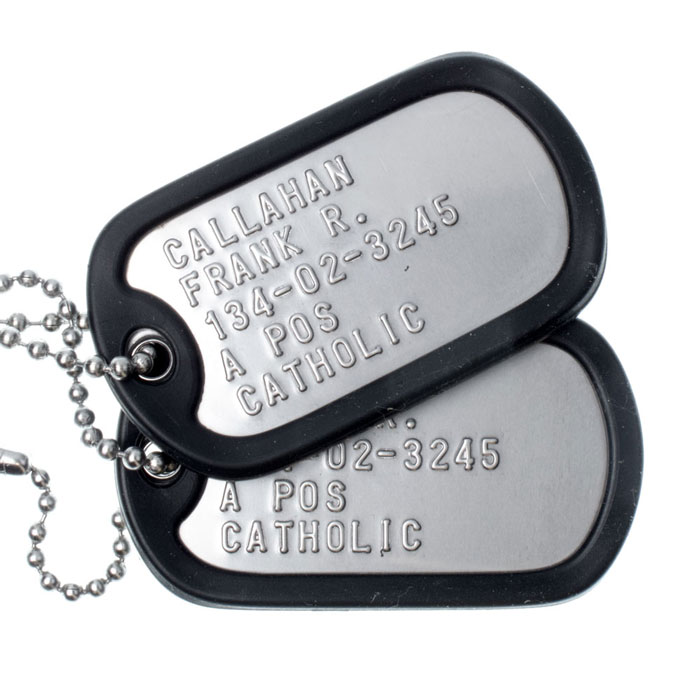 Army Dog Tags 1975-2015 - Regulation Format Replacements