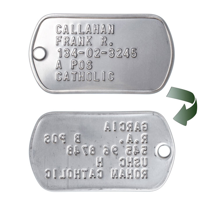 Single Stamped Military Style Dog Tag