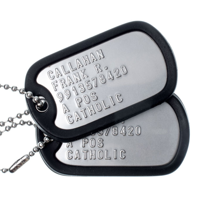 ARMY INFANTRY NEW MILITARY U.S STYLE BLACK DOG TAGS 