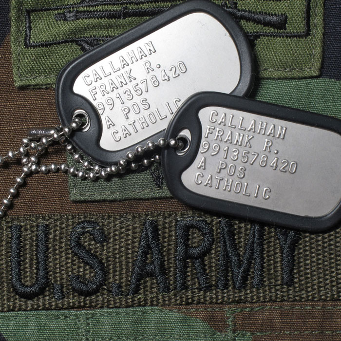 Single Stamped Military Style Dog Tag