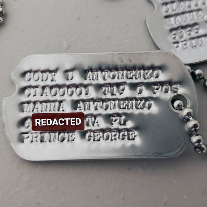 Aluminum Blank Notched Military Dog Tags
