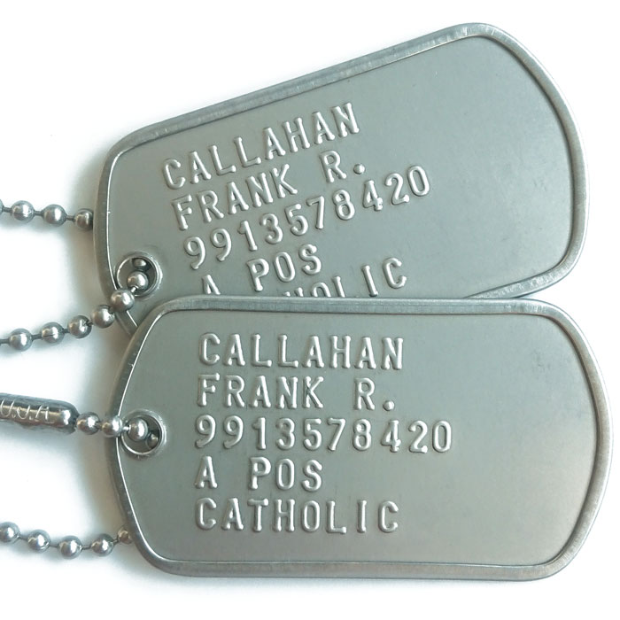 Army Dog Tags Regulation Format Replacement Sets