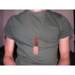 Copper Long BallChain with copper dogtags on tshirt