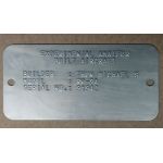 Nameplate CR50 Experimental Amateur Built Aircraft  Data Plate