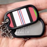 US Army Dog Tags with Afghanistan Service Ribbon Decal