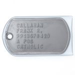 Clear Dog Tag Cover with Army dogtag