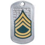 SFC Rank Tag Sticker on backside of Army Dogtag